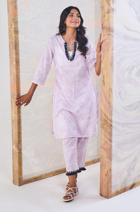 Purple Marble Kurta