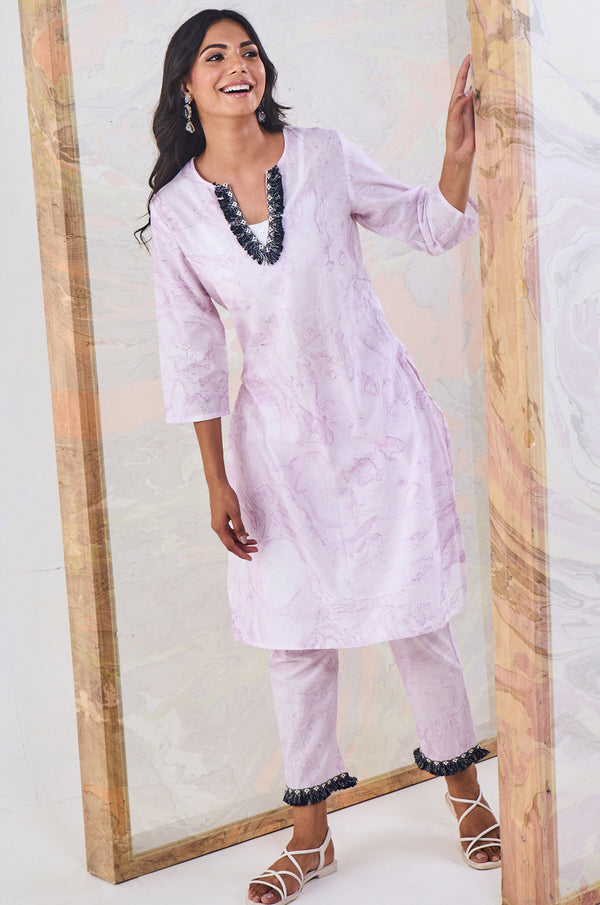 Purple Marble Kurta