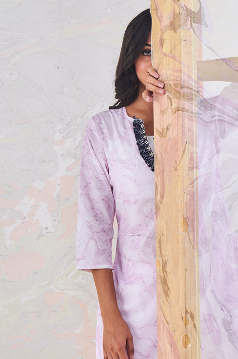 Purple Marble Kurta