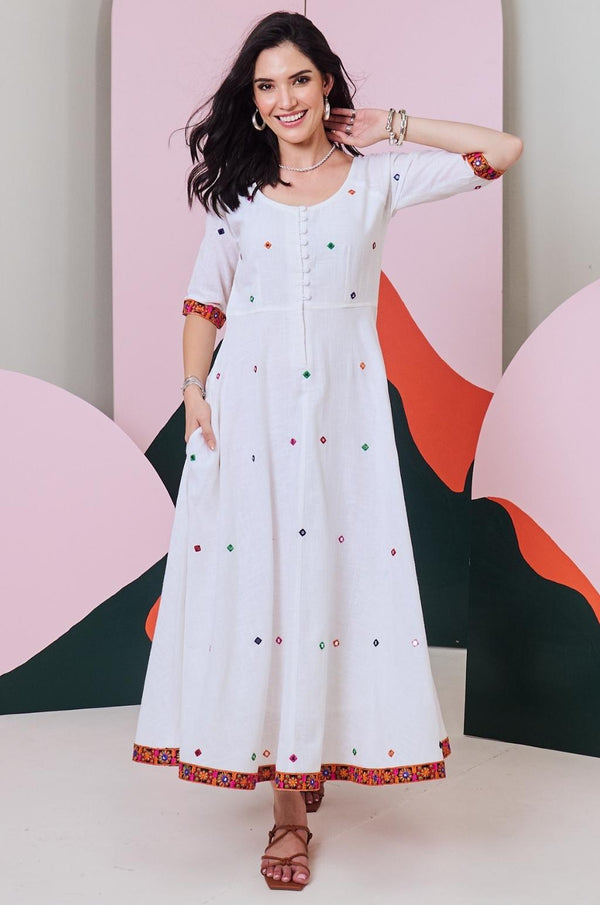 Rani Mirror Embroidered Maxi Dress