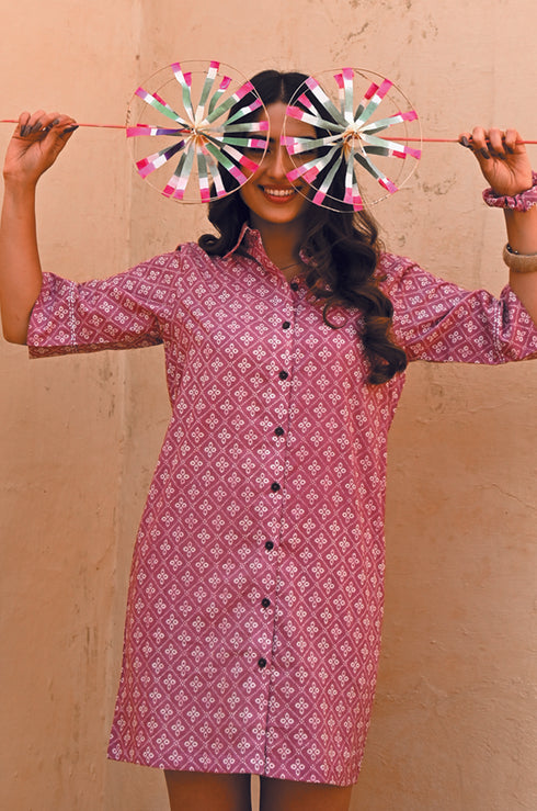 Rose Shirt Dress