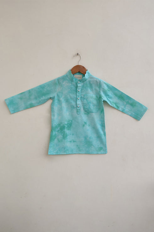 Turquoise Tie Dye Kurta (Boy)