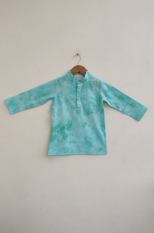 Turquoise Tie Dye Kurta (Boy)