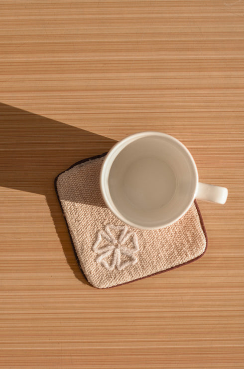 Umber Embroidered Coaster (Set of 2)
