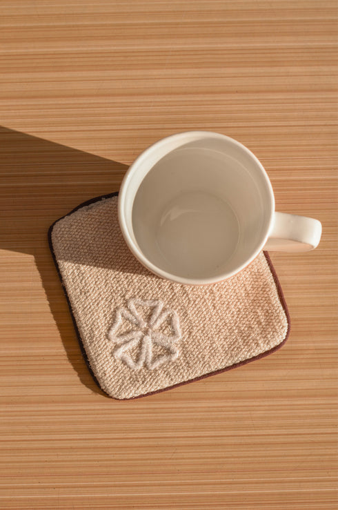 Umber Embroidered Coaster (Set of 2)