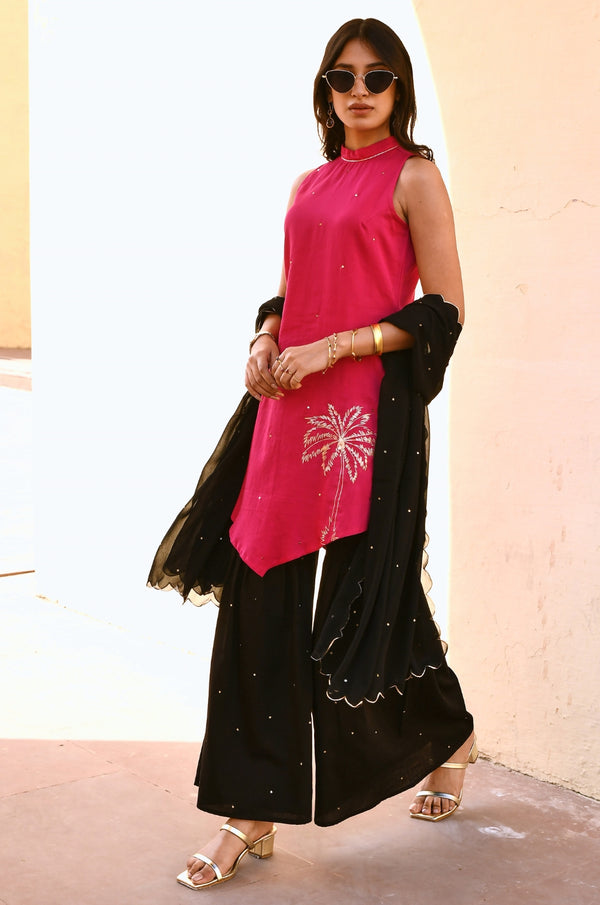 Visha Sequin Embroidered Kurta-Sharara with Dupatta