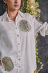 Diyu Sequin Embroidered White Shirt