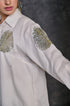 Diyu Sequin Embroidered White Shirt