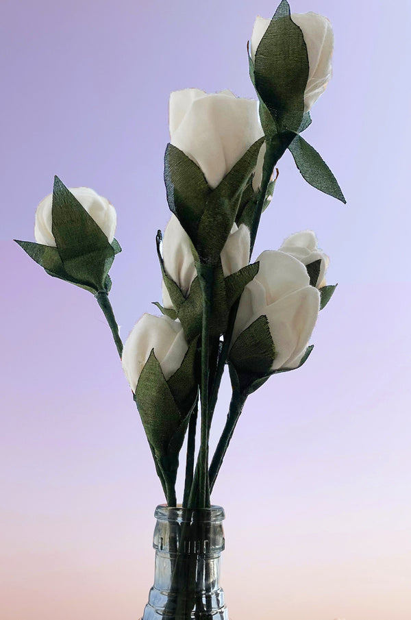 White Rose Handmade Flower (Bunch of 10)