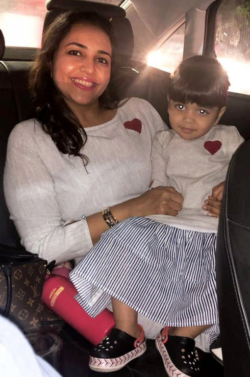 Twinning Heart Embroidery Dress