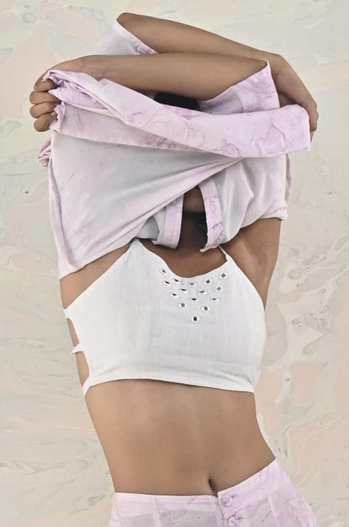 White Embroidered Bralette