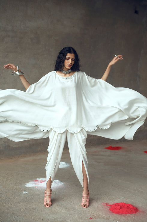 White Rambha Kaftaan Set