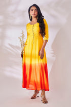 Yellow and Orange Fit & Flare Dress